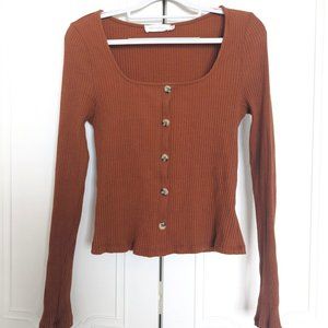 All in Favor square neck long sleeve shirt, size large